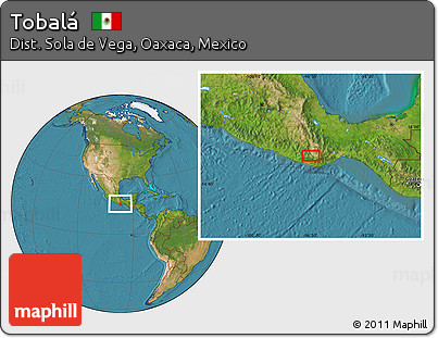 Satellite Location Map of Tobalá