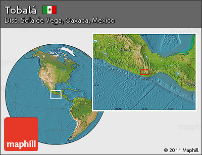 Satellite Location Map of Tobalá
