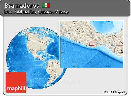 Shaded Relief Location Map of Bramaderos