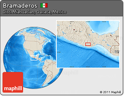 Shaded Relief Location Map of Bramaderos