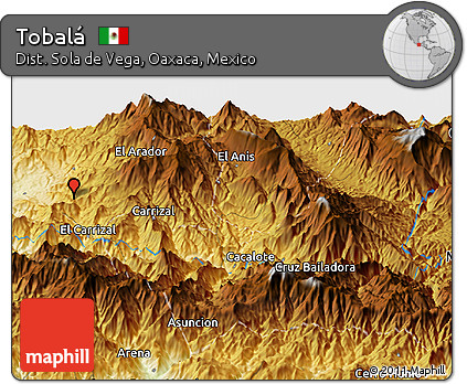 Physical Panoramic Map of Tobalá