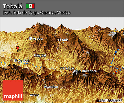 Physical Panoramic Map of Tobalá