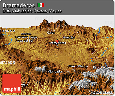 Physical Panoramic Map of Bramaderos