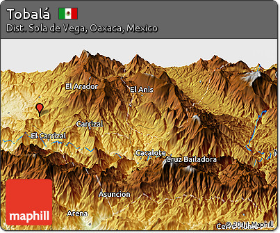 Physical Panoramic Map of Tobalá