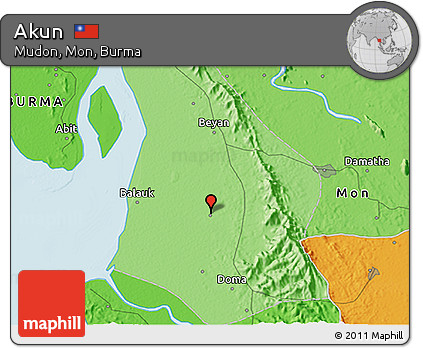 Political 3D Map of Akun