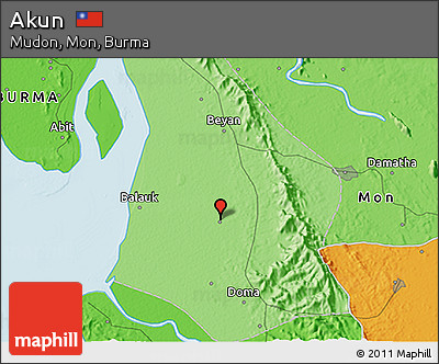 Political 3D Map of Akun