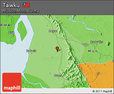 Political 3D Map of Tawku