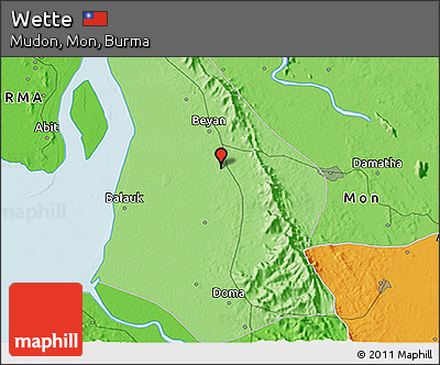 Political 3D Map of Wette
