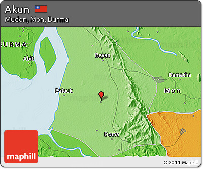 Political 3D Map of Akun