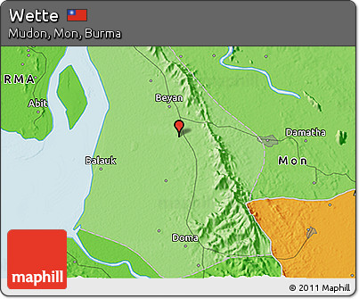 Political 3D Map of Wette