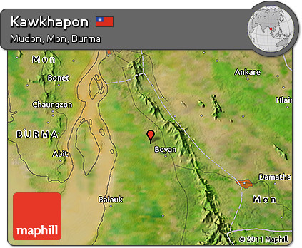 Satellite 3D Map of Kawkhapon