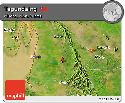 Satellite 3D Map of Tagundaing