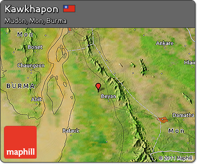 Satellite 3D Map of Kawkhapon