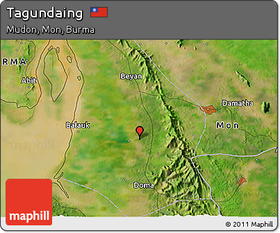 Satellite 3D Map of Tagundaing