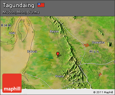 Satellite 3D Map of Tagundaing