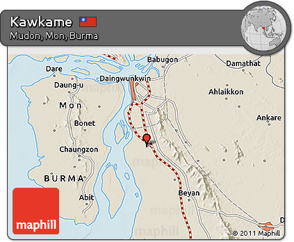 Shaded Relief 3D Map of Kawkame