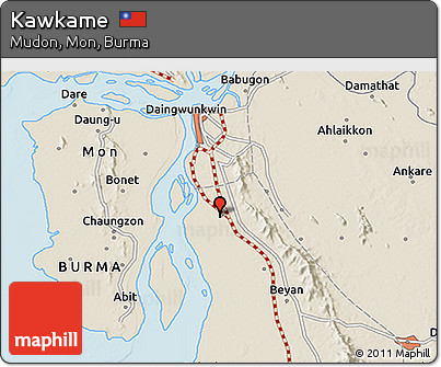Shaded Relief 3D Map of Kawkame