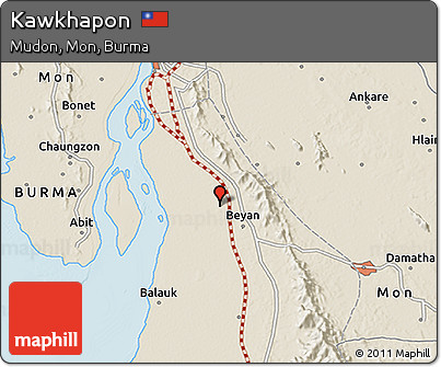 Shaded Relief 3D Map of Kawkhapon