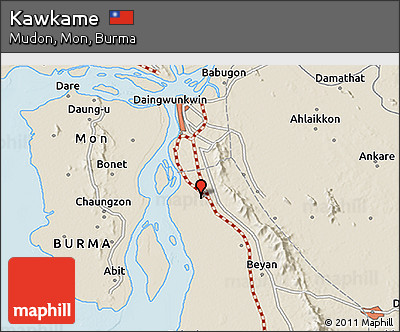 Shaded Relief 3D Map of Kawkame
