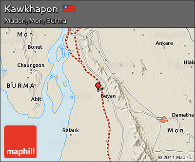 Shaded Relief 3D Map of Kawkhapon