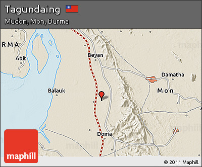 Shaded Relief 3D Map of Tagundaing