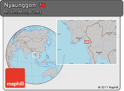 Gray Location Map of Nyaunggon