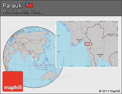 Gray Location Map of Pa-auk