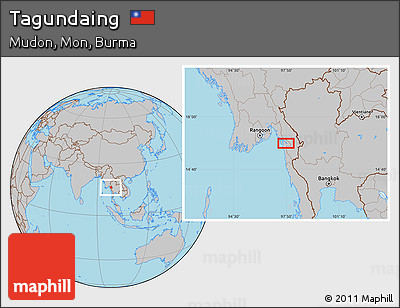 Gray Location Map of Tagundaing