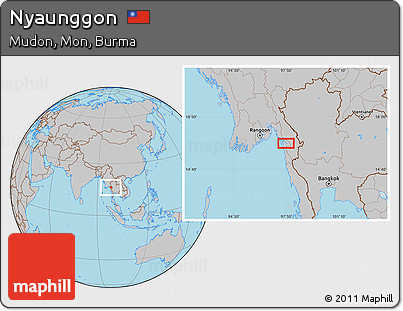 Gray Location Map of Nyaunggon