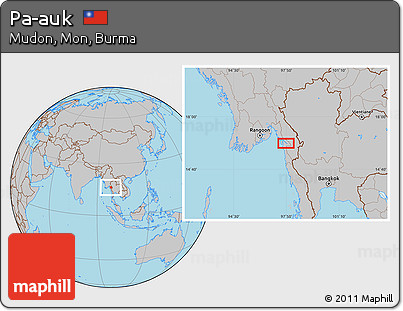 Gray Location Map of Pa-auk