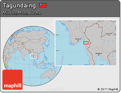 Gray Location Map of Tagundaing