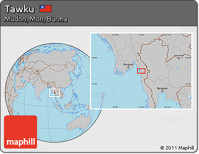 Gray Location Map of Tawku