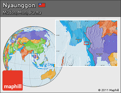 Political Location Map of Nyaunggon