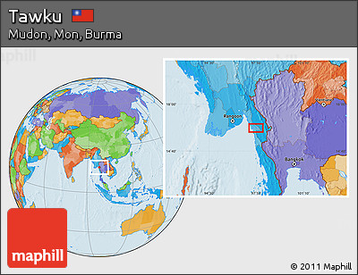 Political Location Map of Tawku