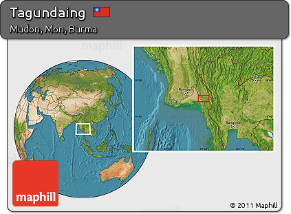 Satellite Location Map of Tagundaing