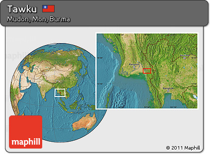Satellite Location Map of Tawku