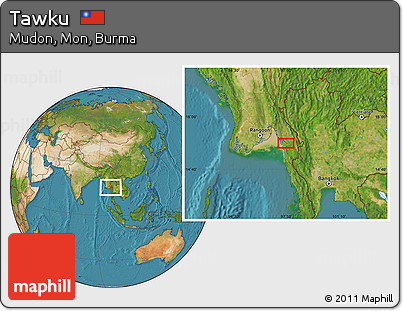 Satellite Location Map of Tawku