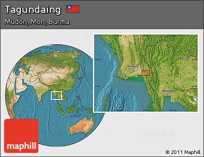 Satellite Location Map of Tagundaing