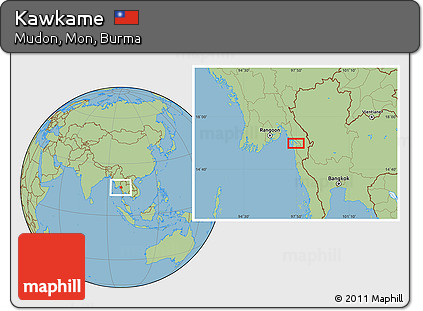 Savanna Style Location Map of Kawkame