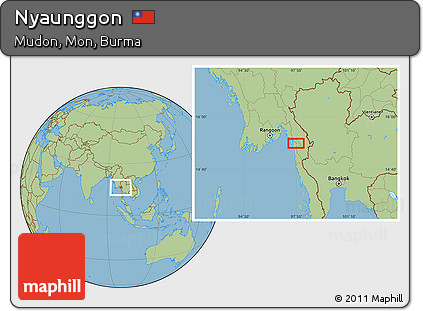 Savanna Style Location Map of Nyaunggon