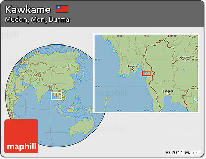 Savanna Style Location Map of Kawkame