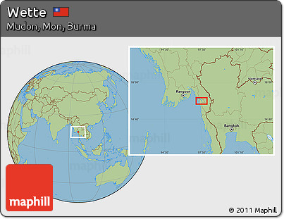 Savanna Style Location Map of Wette