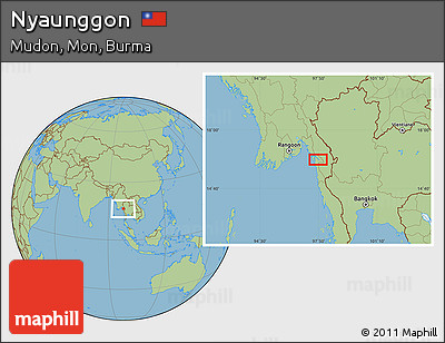 Savanna Style Location Map of Nyaunggon