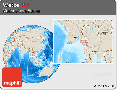 Shaded Relief Location Map of Wette