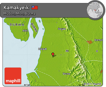 Physical Map of Kamakyeik