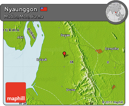 Physical Map of Nyaunggon
