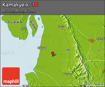 Physical Map of Kamakyeik