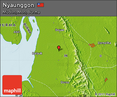 Physical Map of Nyaunggon