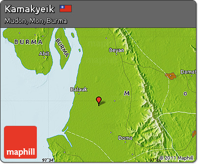 Physical Map of Kamakyeik