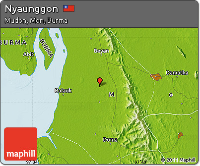 Physical Map of Nyaunggon